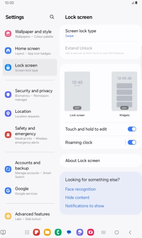 Press Screen lock type.