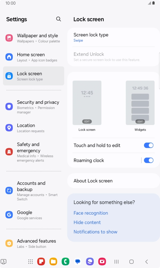 Press Screen lock type.