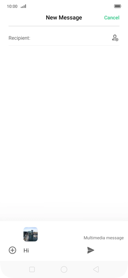 Press the send icon when you've finished your MMS.