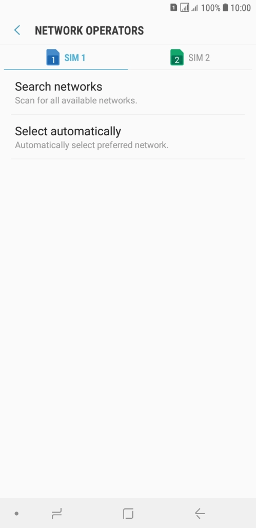 Press the required SIM.