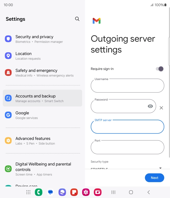 Press the field below 