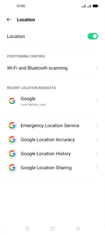 Press Google Location Accuracy.