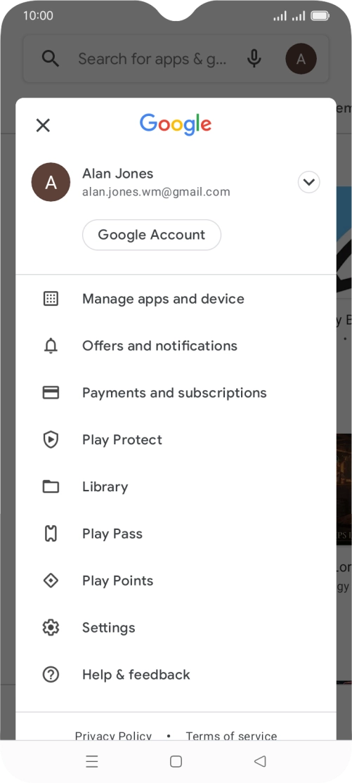 Press Manage apps and device.