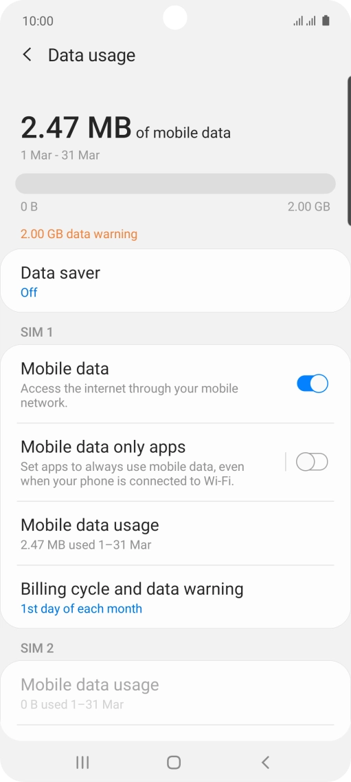 The total data usage is displayed.