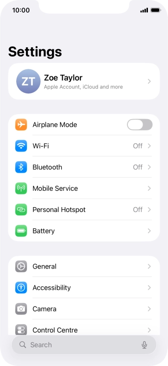 Press Personal Hotspot.