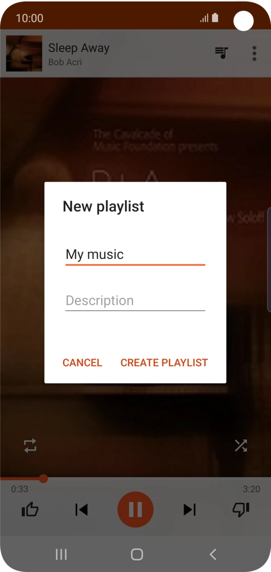 Key in a name for the playlist and press CREATE PLAYLIST.