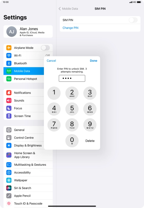 Key in your PIN and press Done. The default PIN is 1111.
