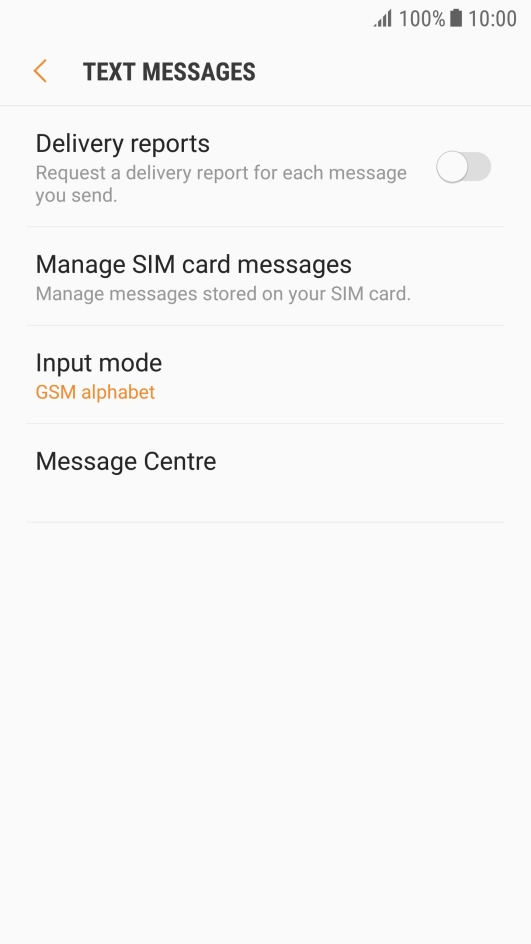 Press Message Centre.