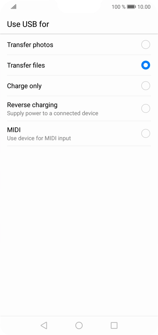 Press Transfer files.