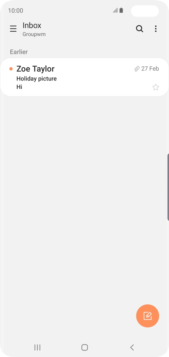 Slide your finger right starting from the left side of the screen.