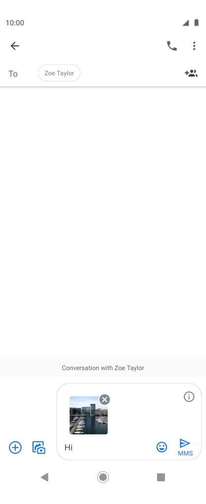 Press the send icon when you've finished your MMS.