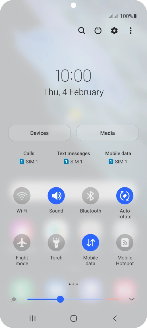 Press the settings icon.