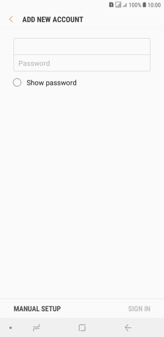 Press Password and key in the password for your email account.