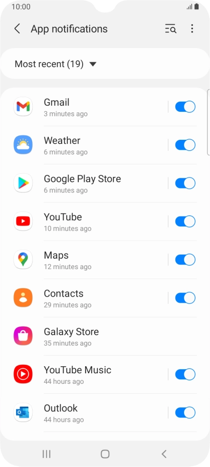 Press the drop down list.