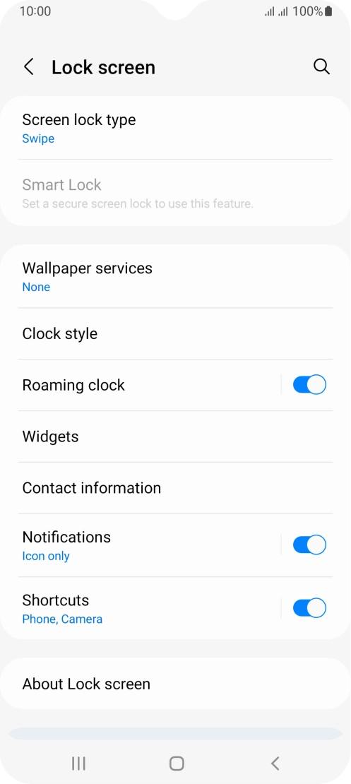 Press Screen lock type.