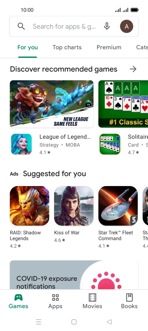 Press the profile icon.