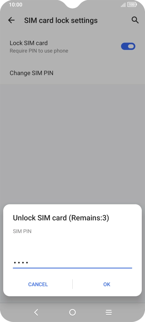 Key in your PIN and press OK. The default PIN is 1111.