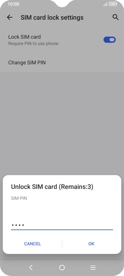 Key in your PIN and press OK. The default PIN is 1111.