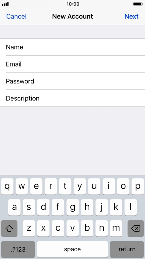 Press Description and key in the required name.