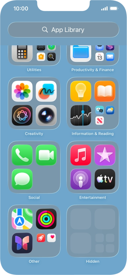 The app is now placed in the Hidden folder in the App Library.