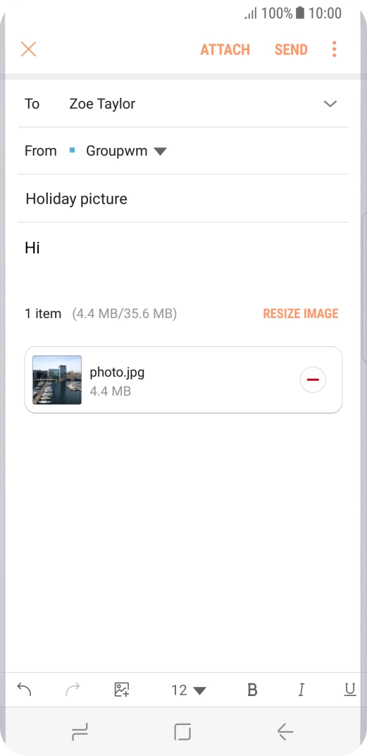 Press SEND when you've finished your email message.
