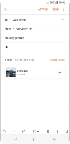 Press SEND when you've finished your email message.