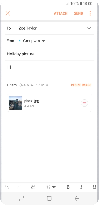 Press SEND when you've finished your email message.