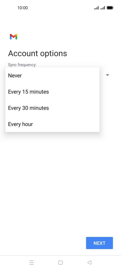 Press the required setting.