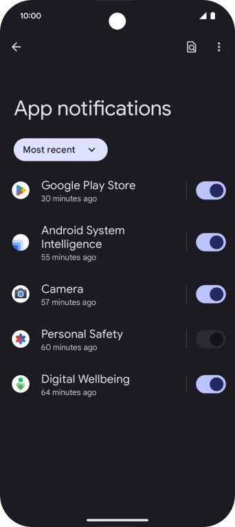 Press the drop down list.