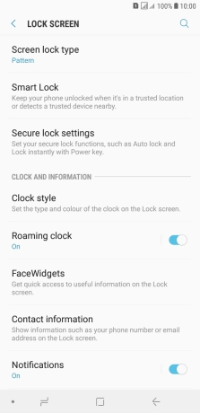 Press Screen lock type and key in the current phone lock code.