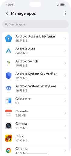 Press the required app.