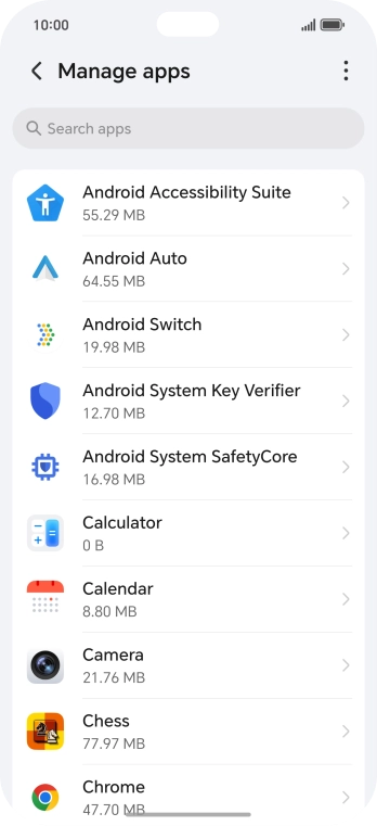 Press the required app.