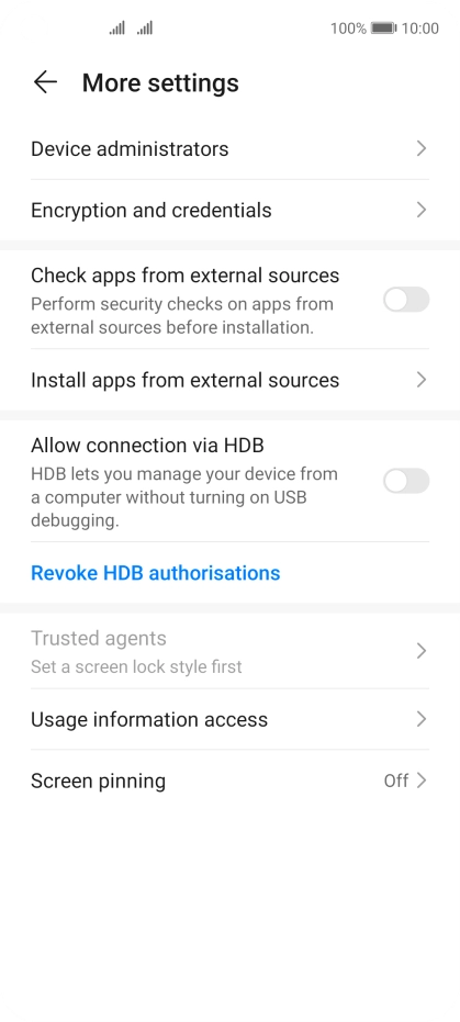 Press Encryption and credentials.