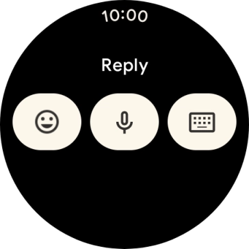 Press the microphone icon and follow the instructions on the screen to record and send the required reply.