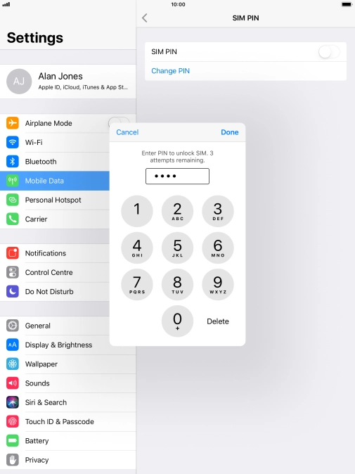 Key in your PIN and press Done. The default PIN is 1111.