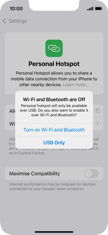 If Wi-Fi is turned off, press Turn on Wi-Fi and Bluetooth.