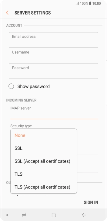 Press None to turn off the function.