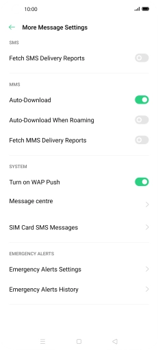 Press Message centre.