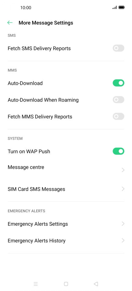 Press Message centre.