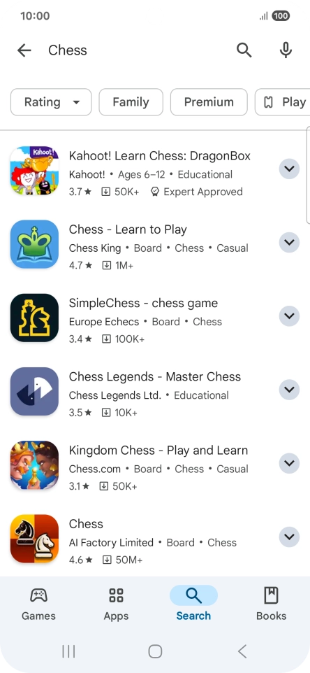 Press the required app.