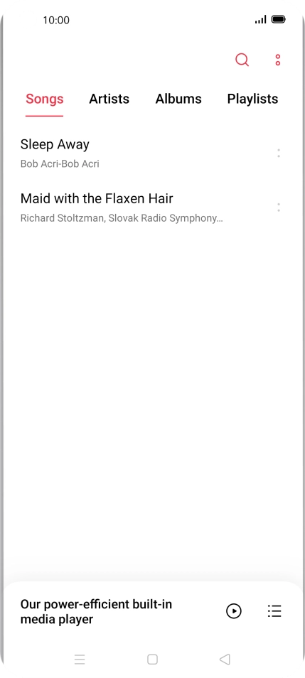 Press the required category and go to the required audio file.