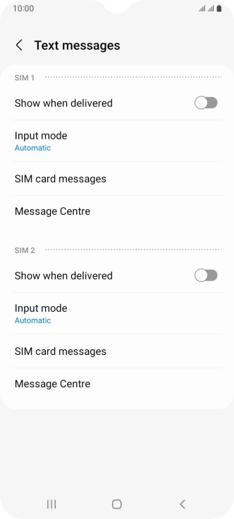 Press Message Centre.