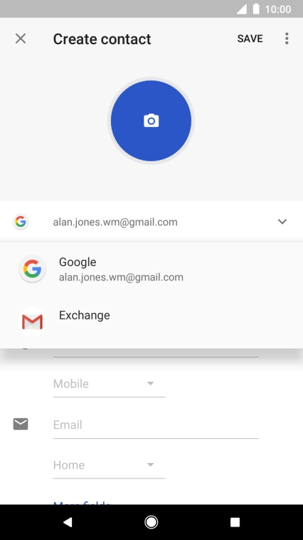 Press the required account.
