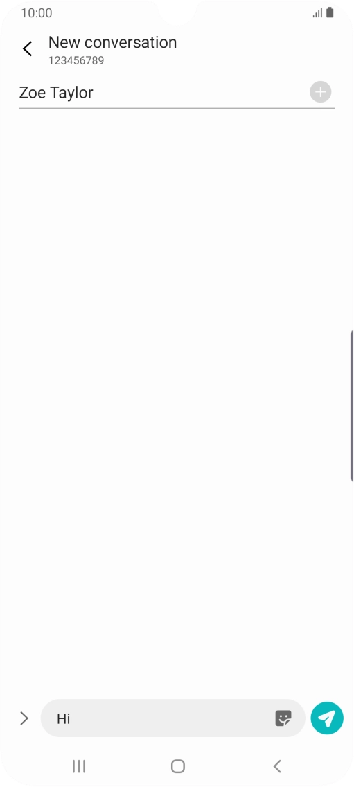 Press the send icon when you've finished your SMS.