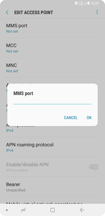 Key in 8080 and press OK.