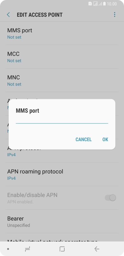 Key in 8080 and press OK.