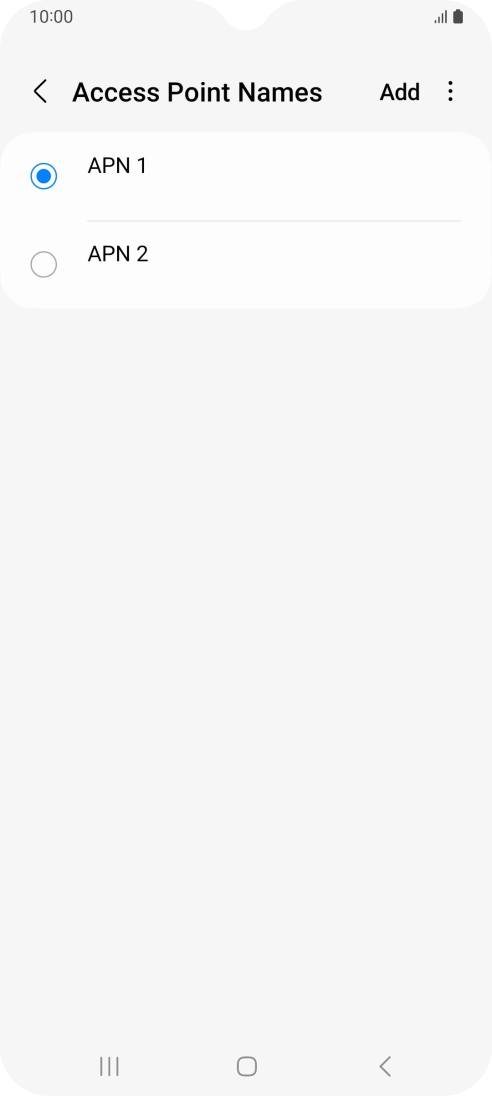 Press the field next to the data connection to activate it.