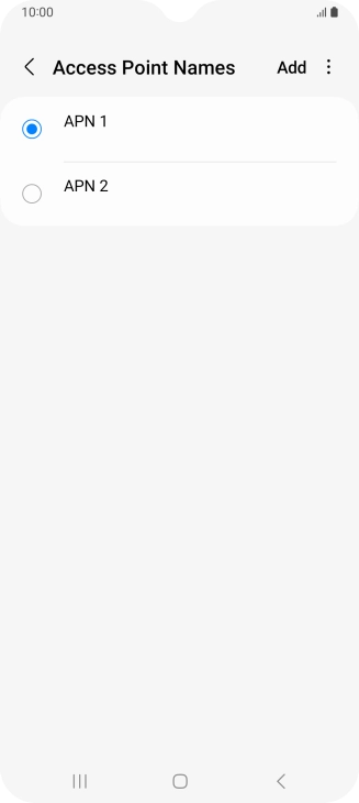 Press the field next to the data connection to activate it.