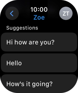Press the required quick reply.
