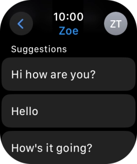 Press the required quick reply.